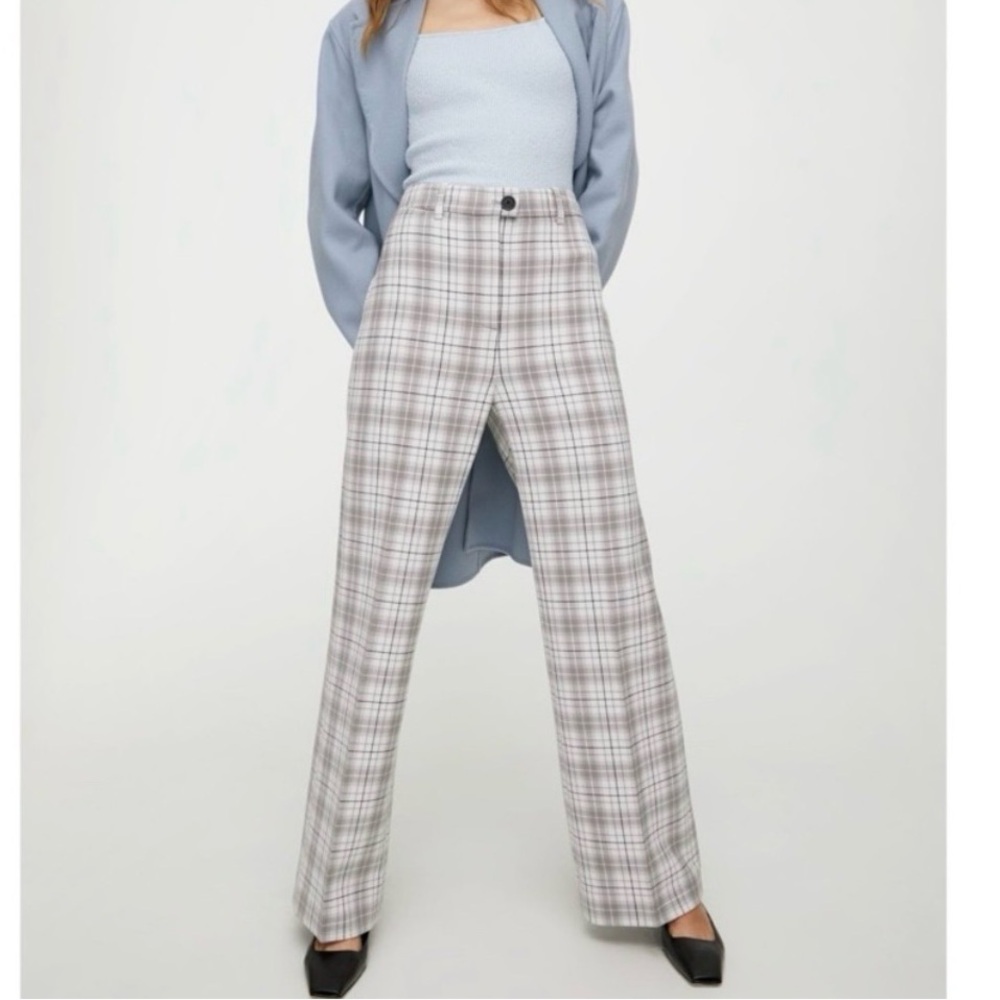 WILFRED Aritzia The Effortless Pant Sz 2 Plaid trousers
